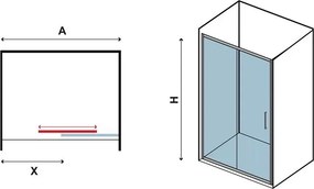 Doccia nicchia 110cm vetro satinato anticalcare KF5000 - KAMALU