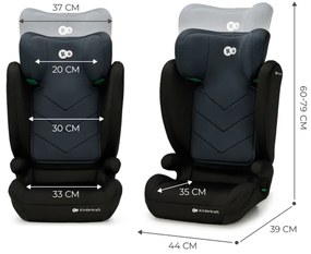 KINDERKRAFT - Seggiolino auto I-SPARK i-Dimensioni (100-150 cm) nero