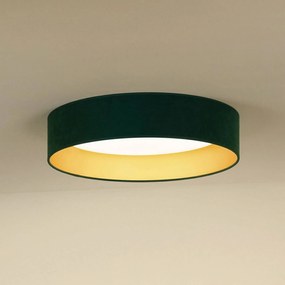 Duolla Plafoniera LED Plafond, velluto verde, Ø 45 cm, dimmerabile a 3 livelli