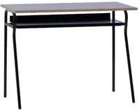 Banco scuola moderno metallo nero piano melaminico nero 100x50x76,5 - Mobili 2G