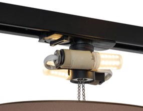 Plafoniera moderna bronzo per sistema a binario monofase 2 luci - Iconic Pulley