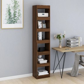 Libreria/divisorio rovere marrone 40x30x198 cm