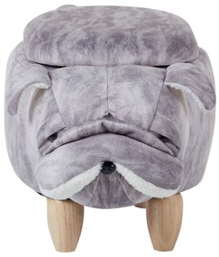 Pouf animaletto velluto grigio PUG Beliani