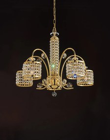 5-light chandelier polished gold and crystal- 1041/5 - Contemporary - Arredo Luce Cromo