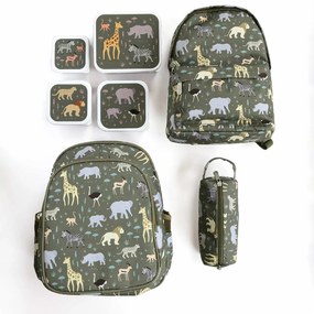 A Little Lovely Company - set di quattro scatole merenda - animali della savana