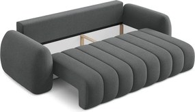 Divano grigio scuro allungabile/con contenitore con rivestimento in bouclé 266 cm Pele – Makamii