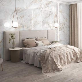 Piastrella da pavimento e rivestimento interno 59 x 119 cm Sp. 10 mm rettificato Cuarzo Reno in gres porcellanato lucido beige traffico medio forte (pei 3/5) 1.4 mq
