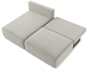 Divano angolare grigio chiaro allungabile/con contenitore (con penisola a sinistra) Kalena – Makamii