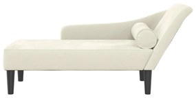 Chaise longue con cuscini crema in velluto