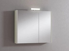 Pensile con luce Akira laccato lucido grigio nuvola L 80 x H 70 x P 15.5 cm