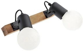 Redo 01-2416 - Applique TAFFI 2xE27/42W/230V nero/faggio