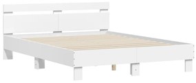 Giroletto con Testiera Bianco 140x190 cm in Legno Multistrato