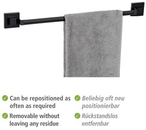 Porta asciugamani autoportante in acciaio inox nero Quadro - Wenko
