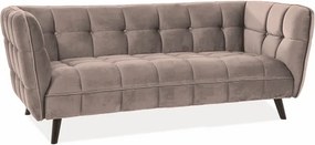 Divano Castello 3 in velluto beige - Blu28/wenge