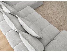 Divano angolare grigio chiaro allungabile e con contenitore (penisola a destra/chaise lounge) con rivestimento in ciniglia Everest – Bobochic Paris