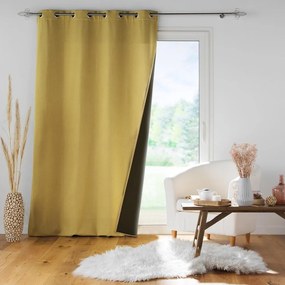 Tenda fonoassorbente gialla 140x260 cm Jupiter - douceur d'intérieur