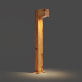 Lampada da terra moderna da esterno in alluminio con stampa legno 65cm IP44 - Baleno