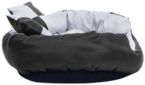 Cuscino per cani reversibile e lavabile grigio nero 85x70x20 cm