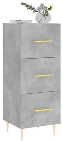 Credenza grigio cemento 34,5x34x90 cm in legno multistrato
