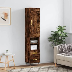 Credenza Rovere Fumo 34,5x34x180 Cm İn Legno Multistrato /