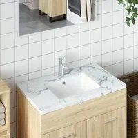 Lavandino da Bagno Bianco 46,5x35x18 cm Rettangolare Ceramicacod mxl 119052