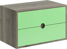 Mobile da bagno sospeso sotto lavabo L 80 x H 48 x P 22 cm verde, 2 cassetti VISOBATH Kompas