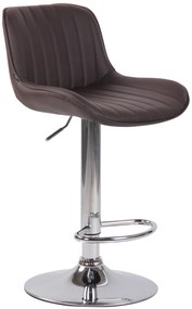 Sgabello Bar Lentini Regolabile İn Ecopelle - Stile Moderno E Comfort Eccezionale / Braun / Chrom