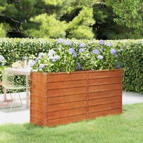 Letto Rialzato Da Giardino Ruggine 160x40x77 Cm Acciaio Corten /