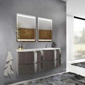 Mobile sottolavabo e lavabo Armonia per doppia vasca grigio scuro L 140 x H 56 x P 49 cm 4 cassetti