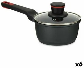 Casseruola con Coperchio Ø 16 cm Nero Alluminio (6 Unità)