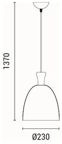 Lampadario a sospensione con filo 1xE27/15W/230V giallo diametro 23 cm