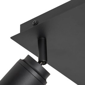 Faretto da bagno intelligente nero quadrato IP44 incl. 3 GU10 Wifi - Ducha