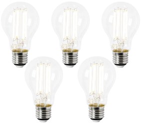 Set di 5 Lampadine LED E27 A60 Trasparente 2.2W 470 lm 2700K