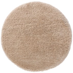 benuta Pop Tappeto a pelo lungo Ava Beige ø 160 cm rotondo - Tappeto design moderno soggiorno