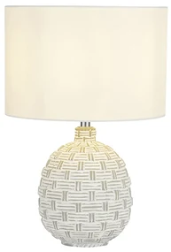Lampada Scrivania Contemporanea Luna Cemento Bianco Acciaio Grigio 1 Luce E14