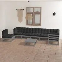 Set Divani da Giardino 8 pz con Cuscini Legno Massello Pino 3076651