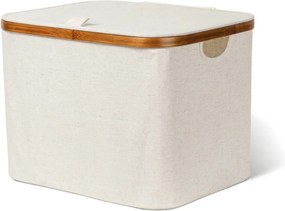 Scatola con coperchio color crema in tessuto 40,5x33x30 cm Bamboo/Linen – Bigso