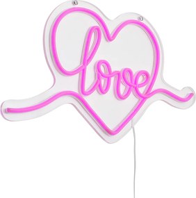 Lampada da parete al neon rosa con LED - Love