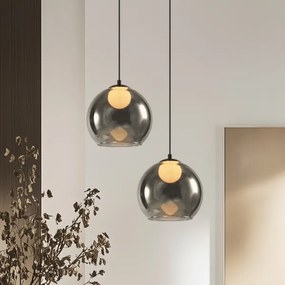 Lampadario a sospensione su cavo BRIN 1xG9/15W/230V nero fumé