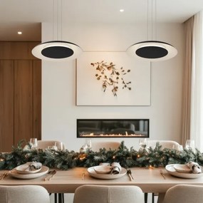 Lampada a sospensione su cavo PIATTINO LED/30W/230V 2700/3200/4000K Ø 40 cm nero