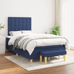 Giroletto A Molle Con Materasso Blu 120x200 Cm İn Tessuto /
