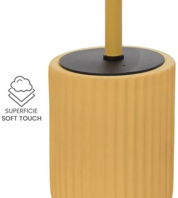Scopino wc giallo in ceramica soft touch con setole nere Spring