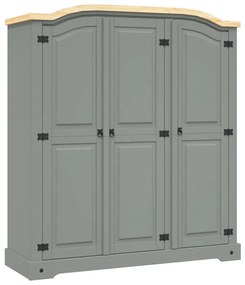 Vidaxl Armadio İn Legno Di Pino Messicano Corona 3 Ante Grigio /