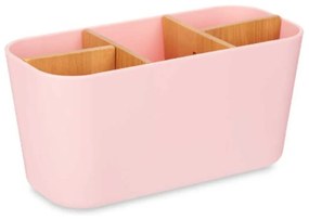Portaspazzolini da Denti Rosa Bambù polipropilene 21 x 10 x 9 cm (6 Unità)