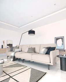 Kave Home - Copricuscino Alcara grigio con bordo bianco 45 x 45 cm