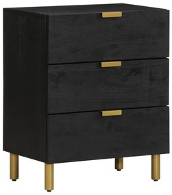 Comodino Nero 50x33x62 Cm İn Legno Multistrato /