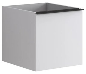 Mobile da bagno sotto lavabo Pixel bianco e maniglia alluminio nero laccato L 40 x H 40 x P 45.5 cm 2 cassetti, lavabo non incluso