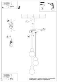 Sollux SL.1391 - Lampadario a sospensione con filo PEKKA 3xG9/8W/230V bianco