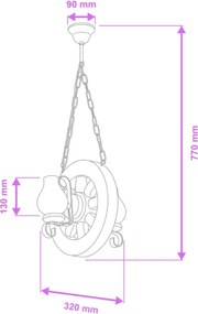 Brilagi - Lampadario a sospensione con catena ROATA 2xE14/40W/230V faggio