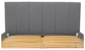 Letto matrimoniale imbottito grigio con doghe in legno 180x200 cm Zee - Scandic